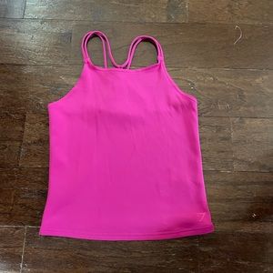 Gymshark pink/purple cross back tank top size small
